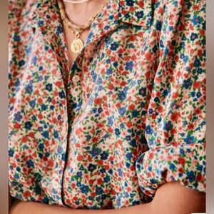 Sezane  Claudio Shirt - Western Bohemia Floral Printed Button Down